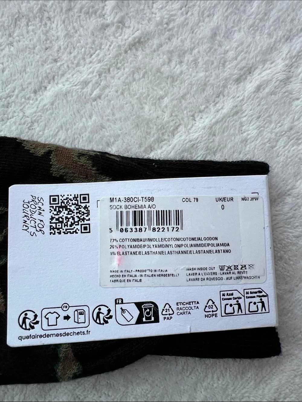 Paul Smith Black Cotton Blend Bohemia Socks